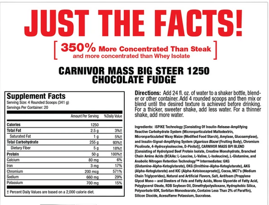 Carnivor mass big steer 15 lbs