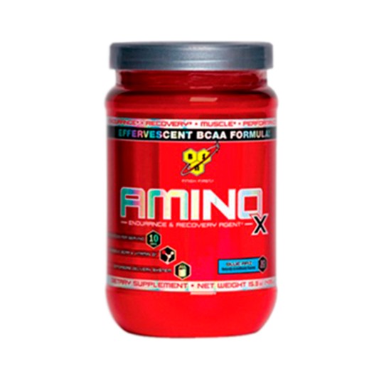 Amino x 30 serv; presentación de un frasco de aminoácido.