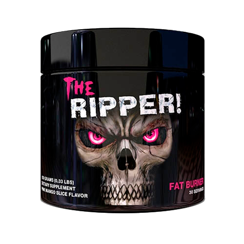 The ripper; Exposición de un frasco color negro de una fórmula pre-entreno.